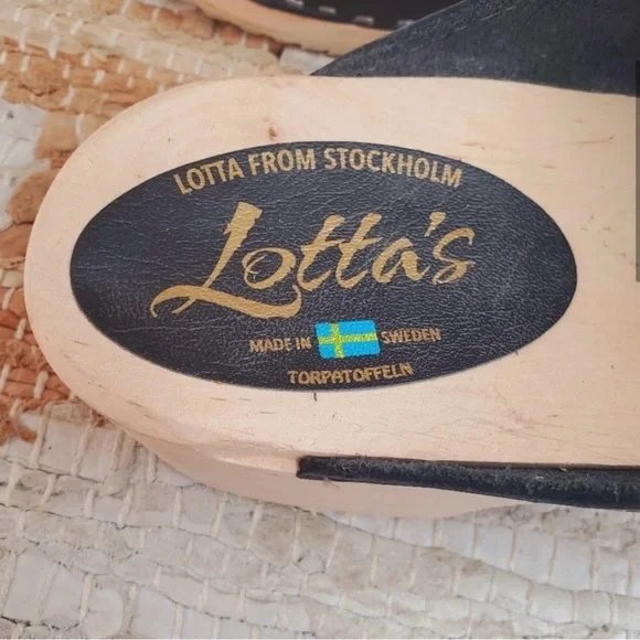 Lotta From Stockholm Black Leather Clogs size 43/11.5 - Picture 6 of 10